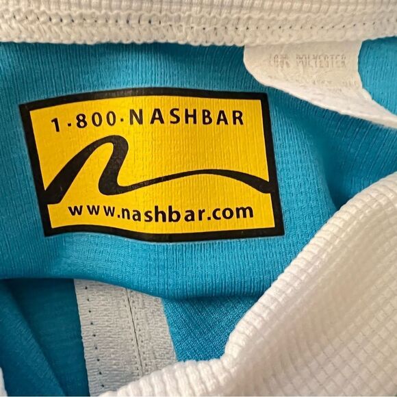 Nashbar Teal & White 1/2” Zipper Cycling Sleeveless Top Two back Pockets L - Picture 5 of 6